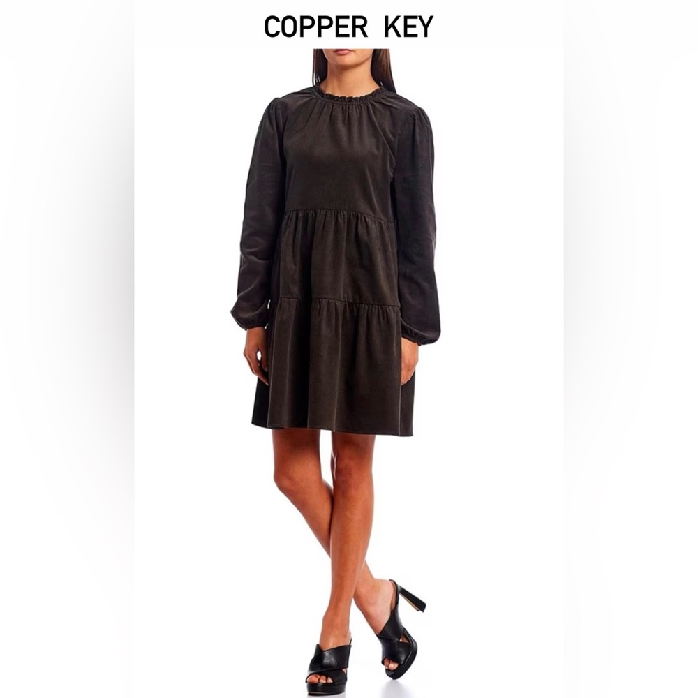 Copper Key.
Long Sleeve Corduroy Babydoll Dress, Size S